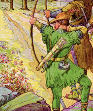 Robin Hood portrayed as an archer